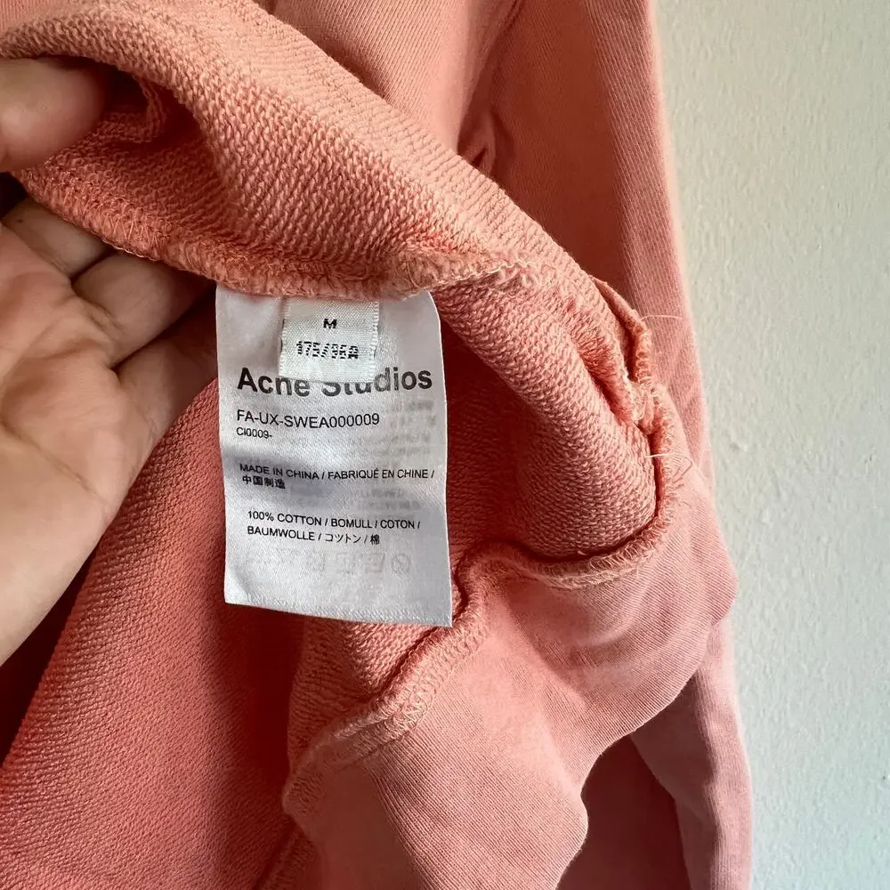 Acne Studios Face Logo Hoodie - Pale Pink | Size: Medium